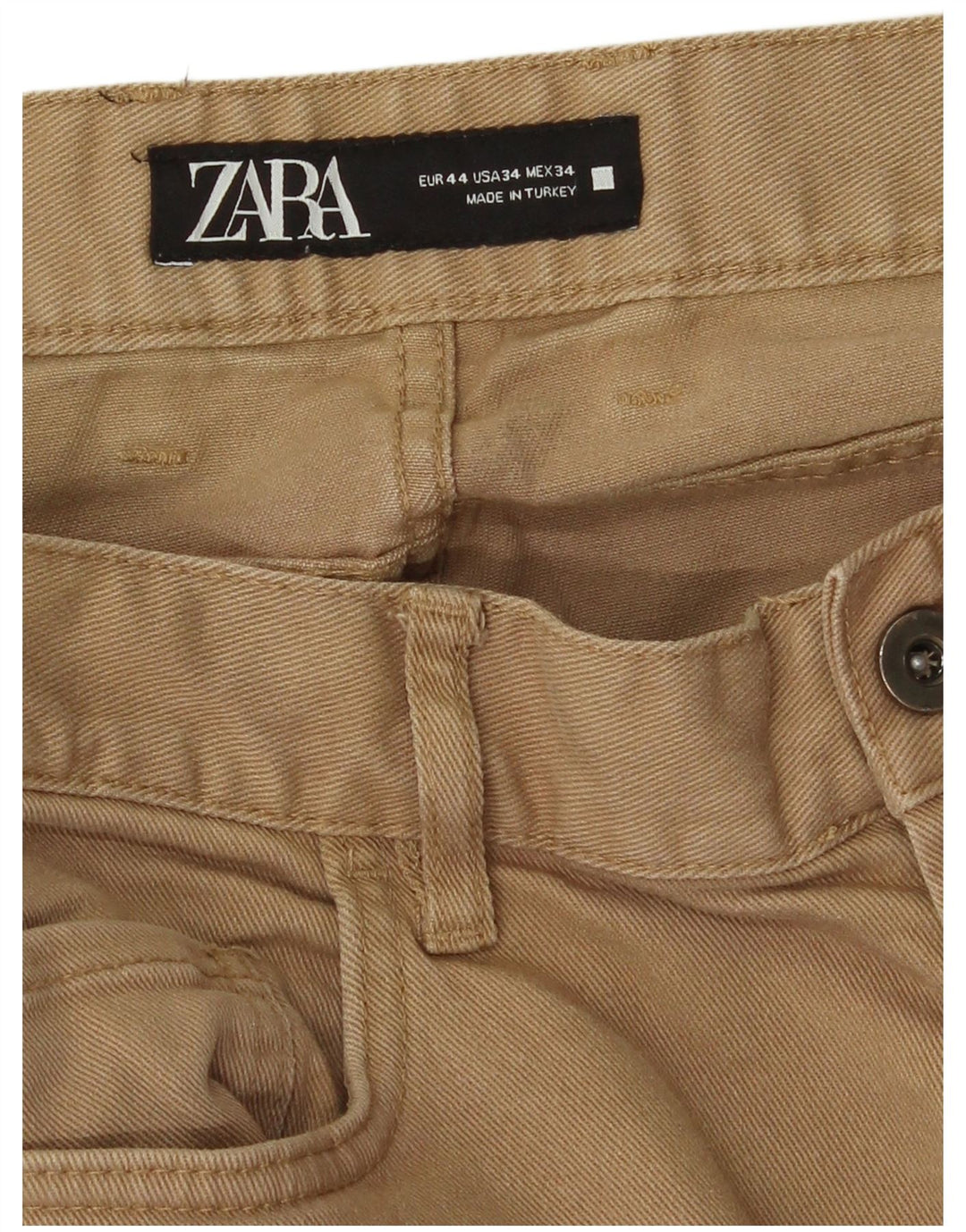 Blugi slim pentru bărbați Zara EU 44 Large W34 L28 Bej