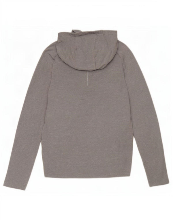 Top cu glugă pentru bărbați Nike Dri Fit cu mânecă lungă, gri mediu, poliester cu pături
