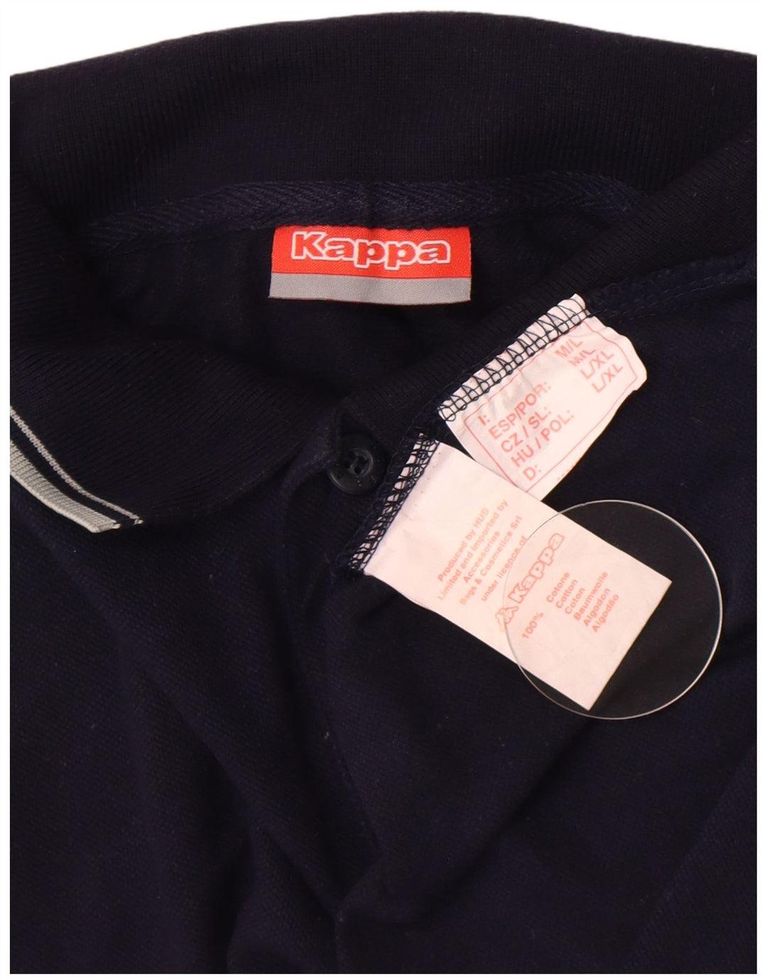 Cămașă polo pentru bărbați Kappa, bumbac, albastru bleumarin mediu