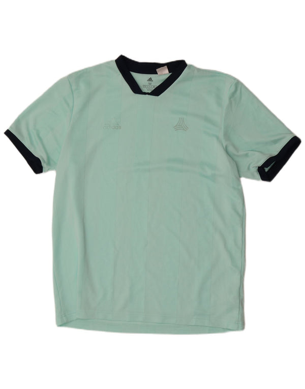 Tricou Adidas Climalite pentru bărbați Top Medium Turcoaz Striped Poliester