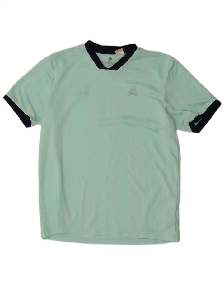 Tricou Adidas Climalite pentru bărbați Top Medium Turcoaz Striped Poliester