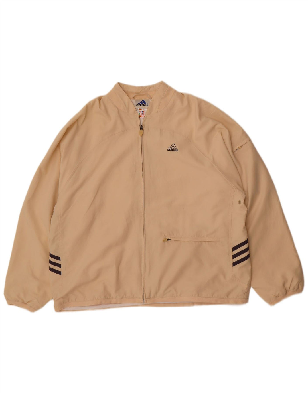 Jachetă bomber supradimensionată pentru femei Adidas UK 16, mare, bej, poliester