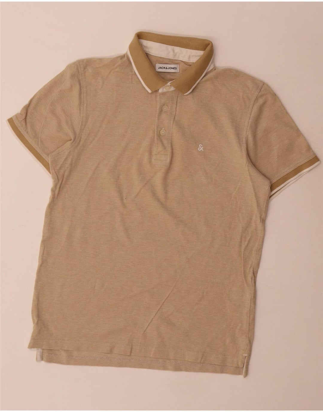 Tricou polo Jack & Jones pentru bărbați, bumbac, bej mic