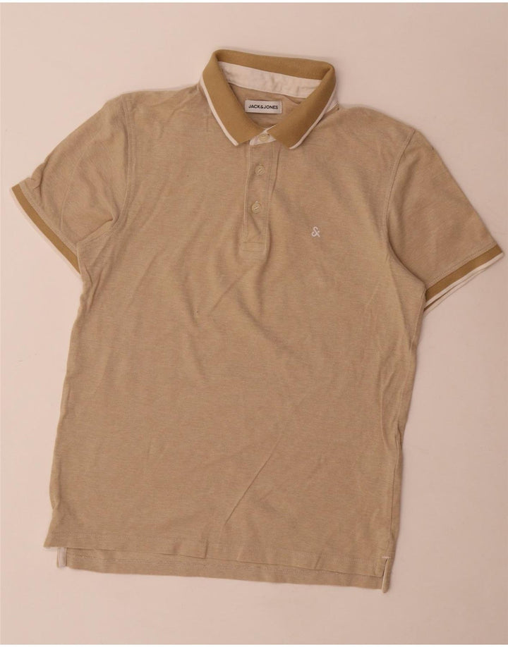 Tricou polo Jack & Jones pentru bărbați, bumbac, bej mic