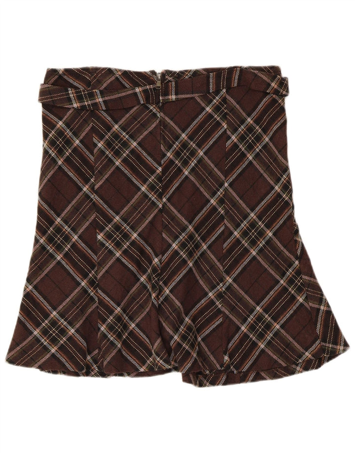 Fusta evazată pentru femei Benetton IT 44 Medium W32 Brown Check Bumbac
