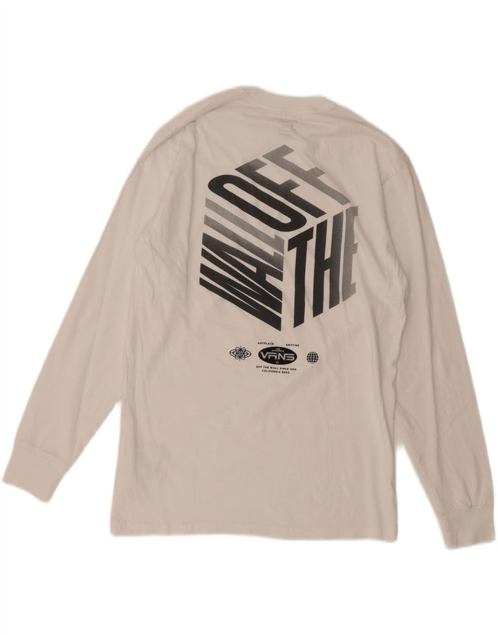 Vans pentru bărbați Classic Fit Graphic Top cu mânecă lungă din bumbac alb mediu
