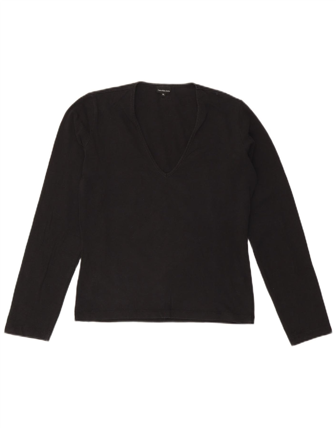 CALVIN KLEIN JEANS Top pentru femei cu mânecă lungă UK 18 XL Negru