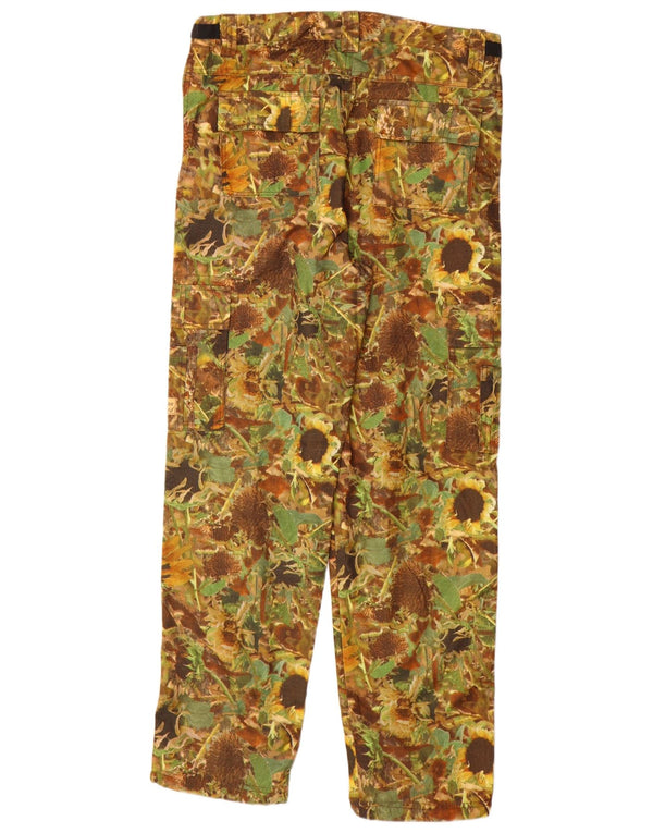 Pantaloni cargo drepți pentru bărbați VINTAGE L32 L31 Poliester floral kaki