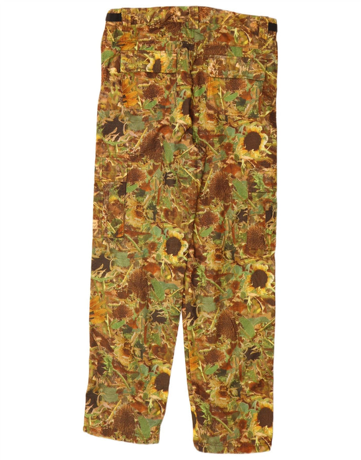 Pantaloni cargo drepți pentru bărbați VINTAGE L32 L31 Poliester floral kaki