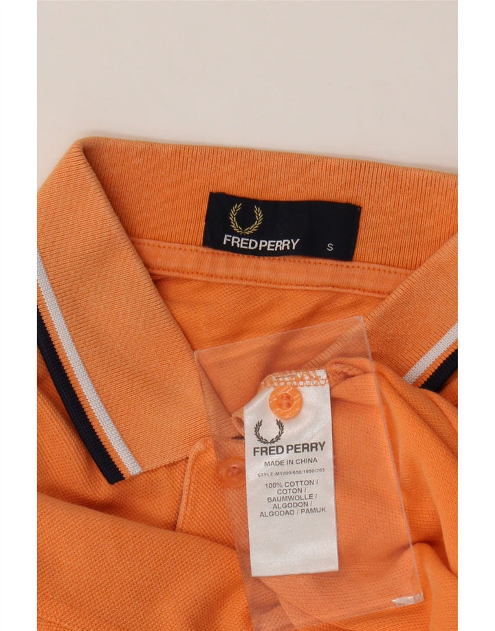 FRED PERRY Tricou polo pentru bărbați, bumbac portocaliu mic
