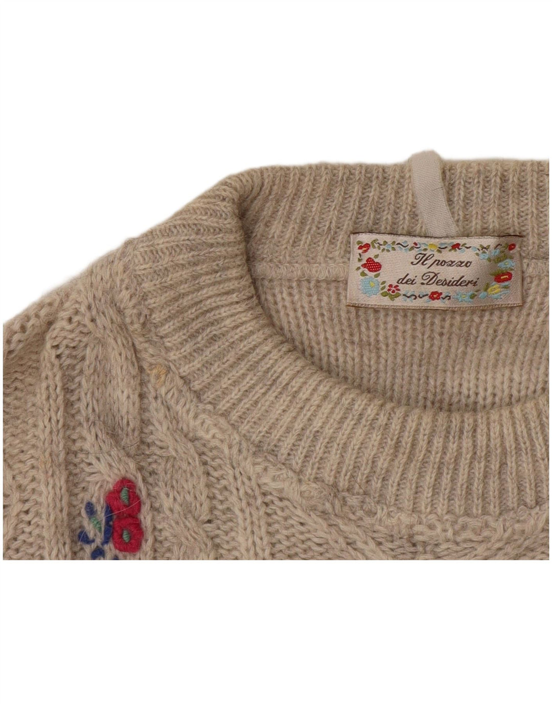 Pulover vintage pentru femei cu decolteu triplu UK 16 mare gri