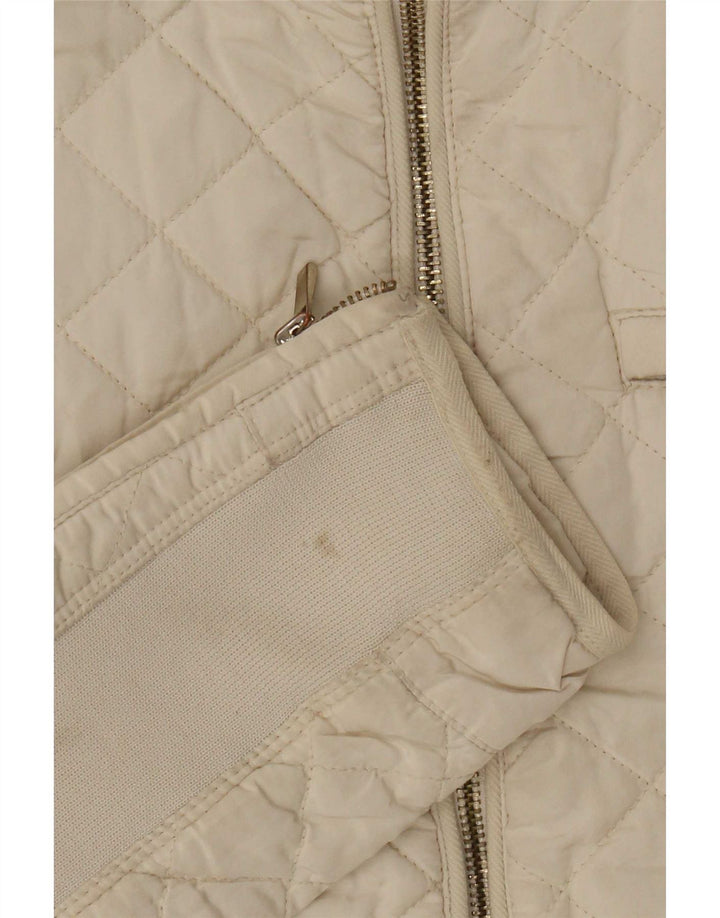 Jachetă matlasată Zara pentru femei UK 12 Medium Off White