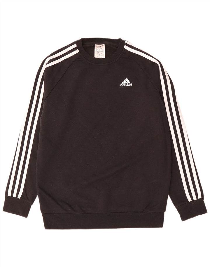 Pulover supradimensionat pentru femei ADIDAS UK 0/2 XS bumbac negru