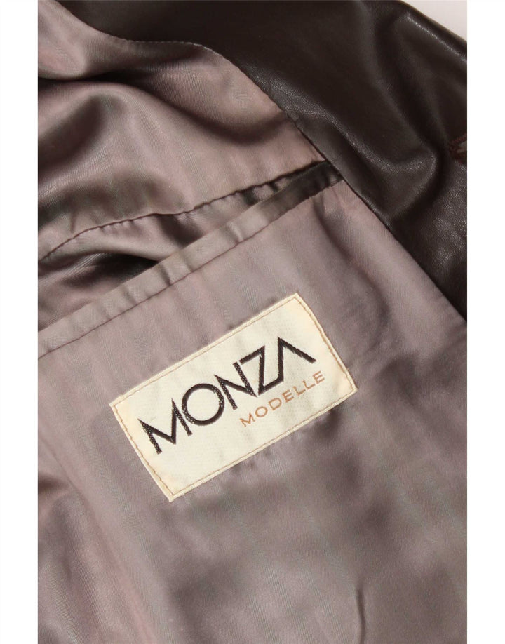 Blazer din piele pentru bărbați Monza cu 3 nasturi, UK 38, maro mediu