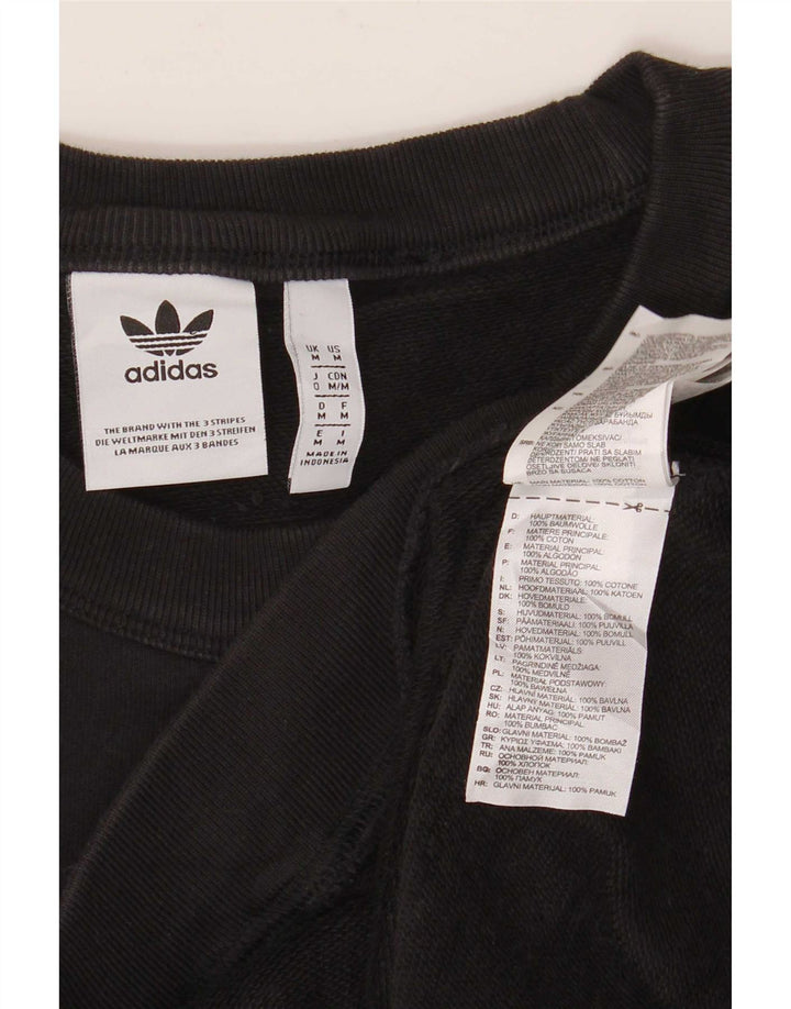 Pulover Adidas pentru bărbați, bumbac mediu negru