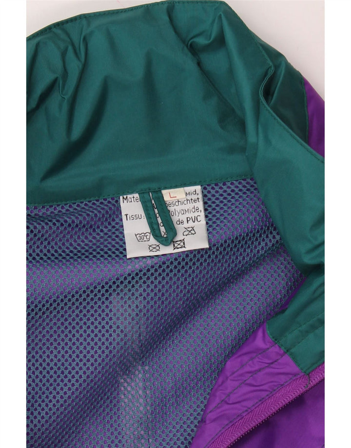 VINTAGE Mens Rain Jacket UK 40 Large Purple Colourblock Polyamide Vintage Vintage and Second-Hand Vintage from Messina Hembry 
