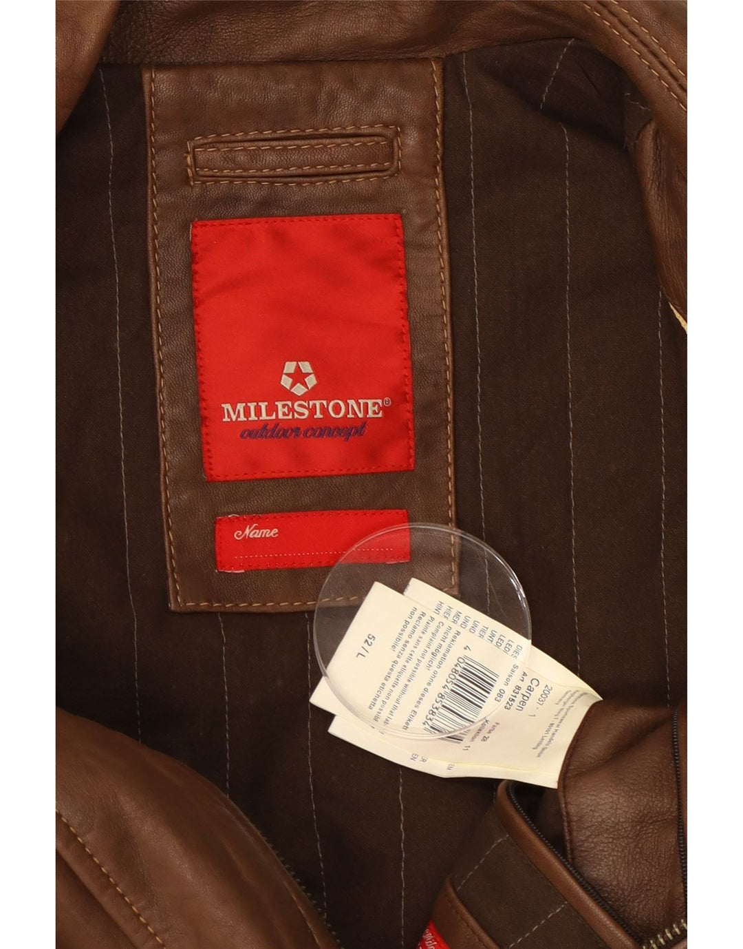 Jachetă de piele pentru bărbați MILESTONE UK 40, mare, maro, din piele