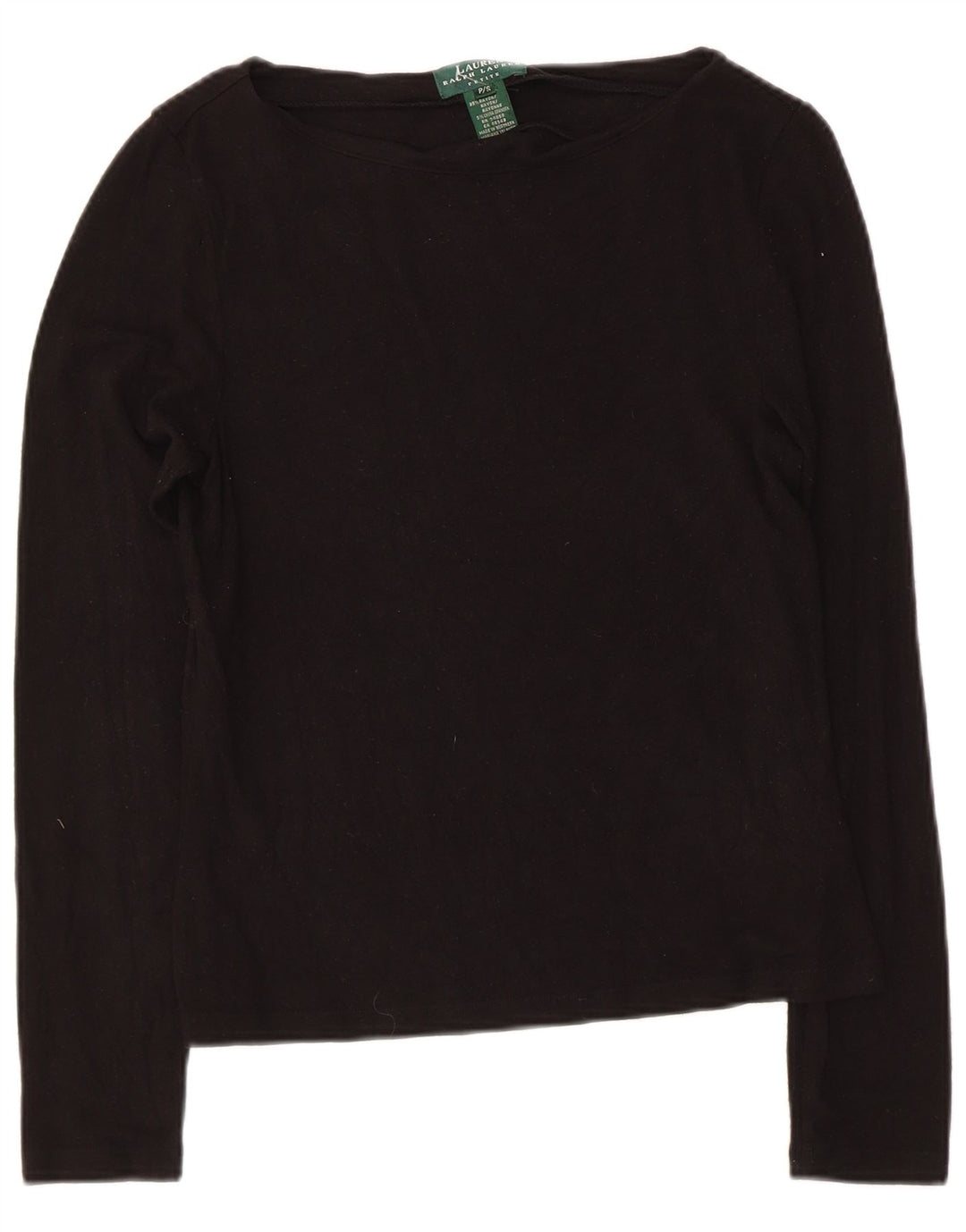 Top mic pentru femei Ralph Lauren cu mânecă lungă UK 8 mic, negru, raion