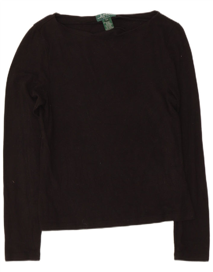 Top mic pentru femei Ralph Lauren cu mânecă lungă UK 8 mic, negru, raion