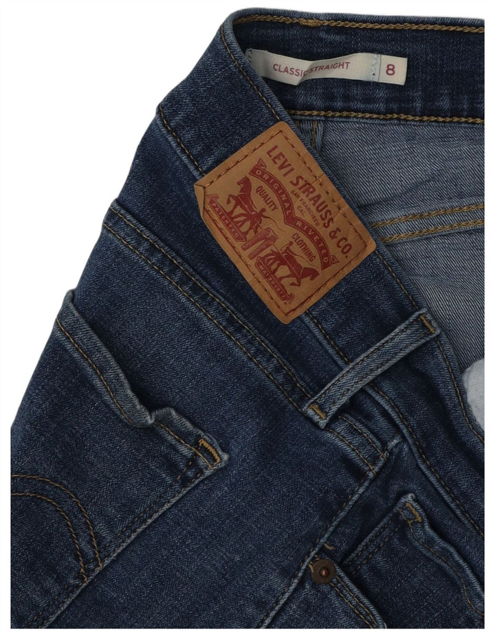 Blugi drepți distressed clasici Levi's pentru femei US 8 Medium W28 L29 Blue
