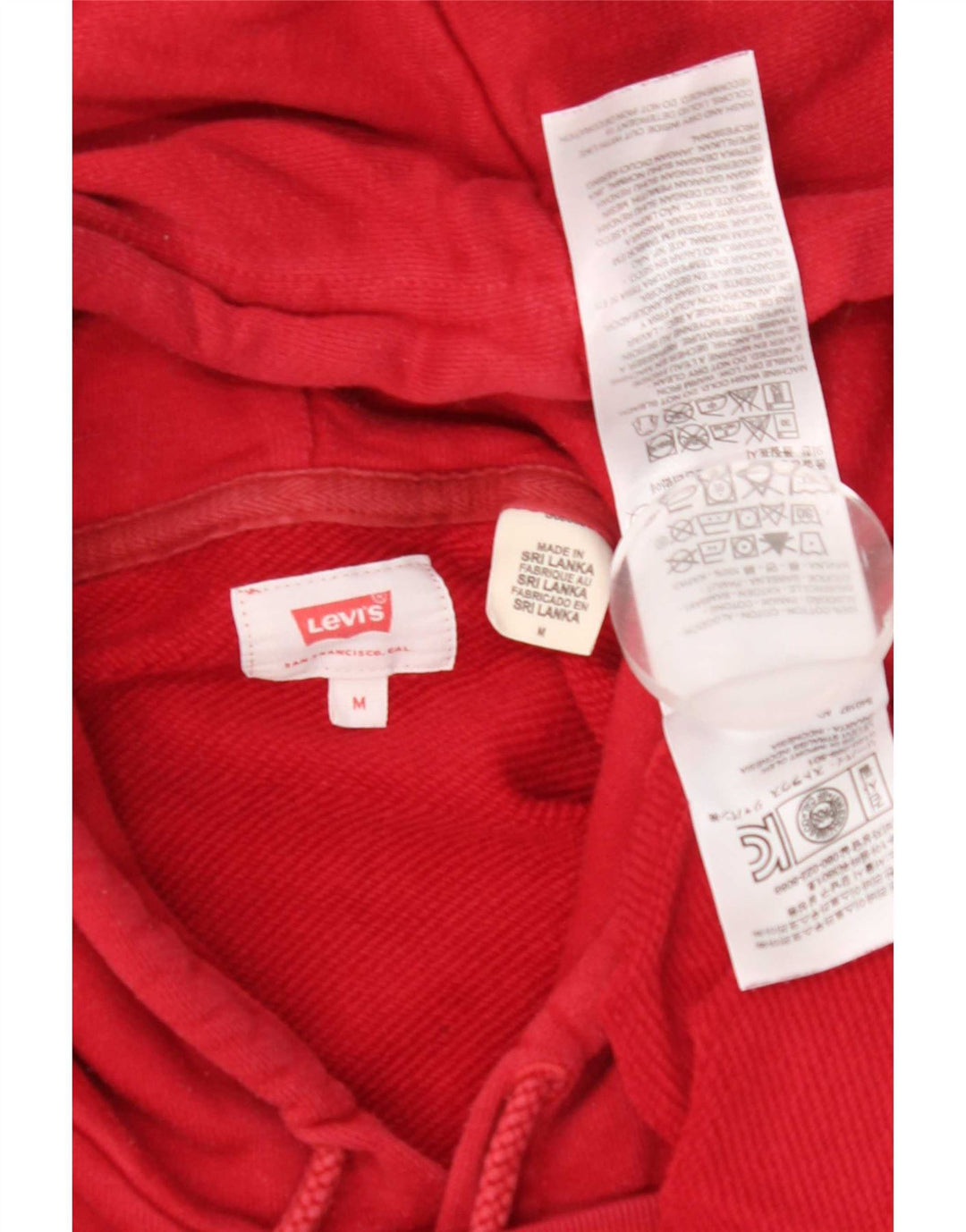 Pulover Levi's pentru bărbați cu capota, roșu mediu, bumbac