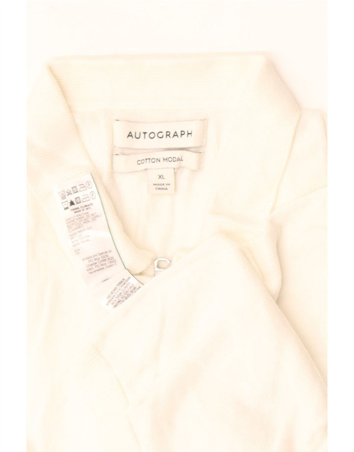 Pulover pentru bărbați Marks & Spencer, cu autograf, cu gât polo, XL, alb