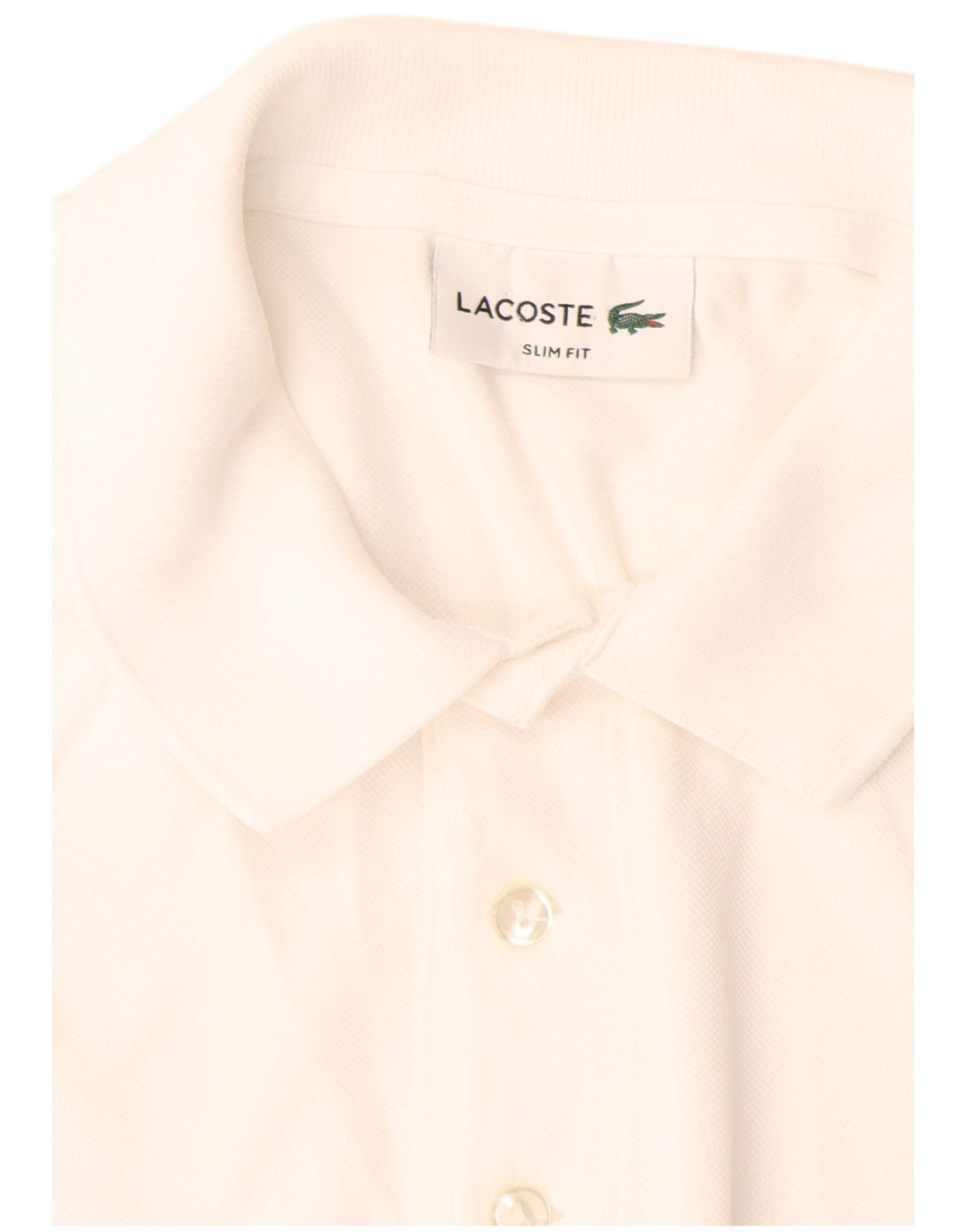 Tricou polo Lacoste pentru bărbați, slim fit, bumbac alb mediu