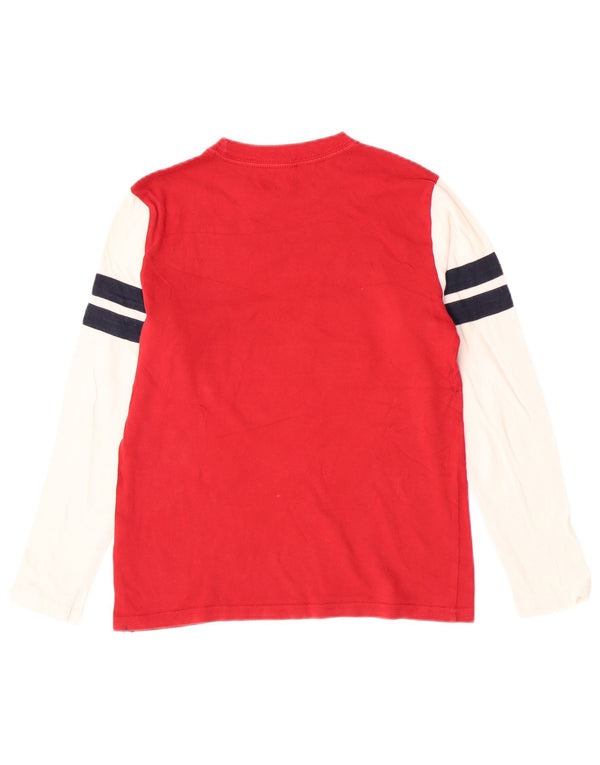 Tommy Hilfiger Boys Graphic Top Long Sleeve 8-9 Years Medium Red