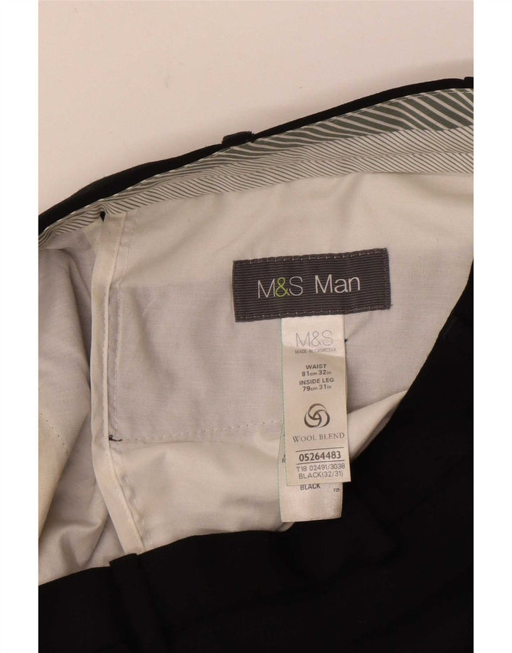 Marks & Spencer Pantaloni drepți pentru bărbați L32 L31 Poliester negru