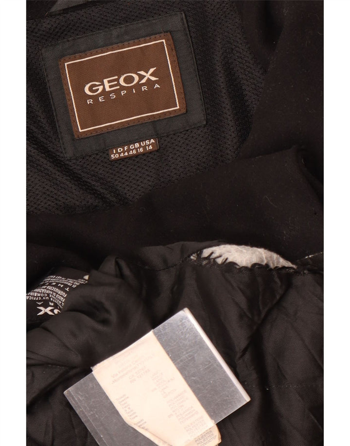 Pardesiu GEOX pentru femei Respira UK 16, mare, lână neagră