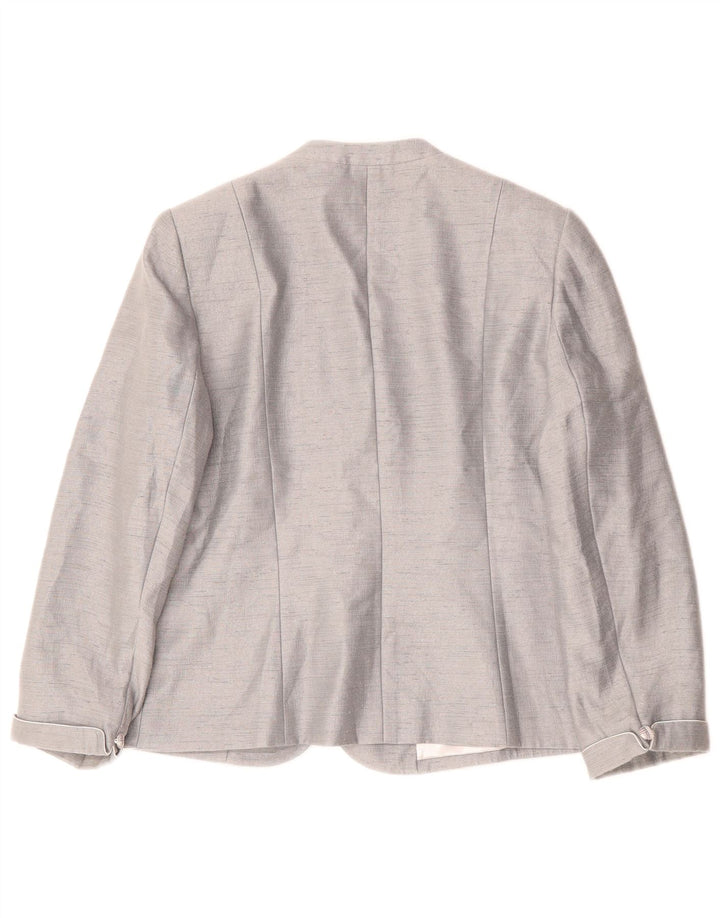 Jachetă blazer pentru femei Jacques Vert cu 1 nasture UK 16 mare, gri, viscoză