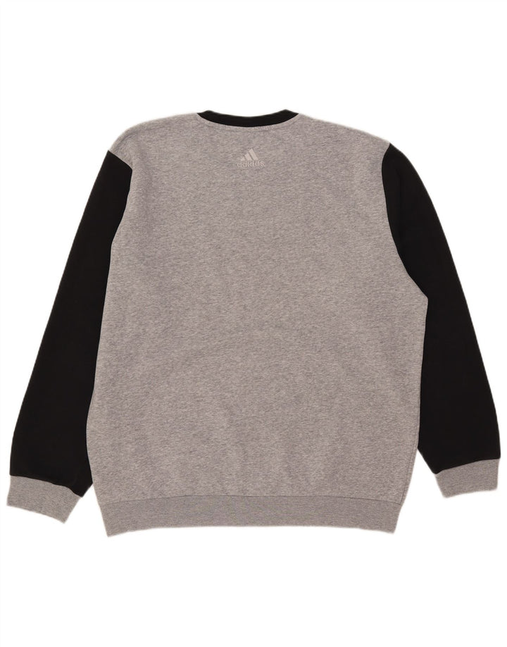 Hanorac cu grafic pentru bărbați Adidas Jumper mare, gri, bloc de culoare