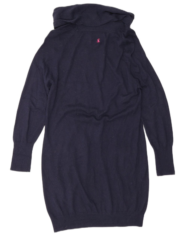 Joules Womens Roll Neck Jumper Dress UK 12 Medium Navy Blue Viscose