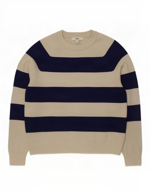 Marks & Spencer Womens Boat Neck Jumper Sweater UK 14 Medium Navy Blue