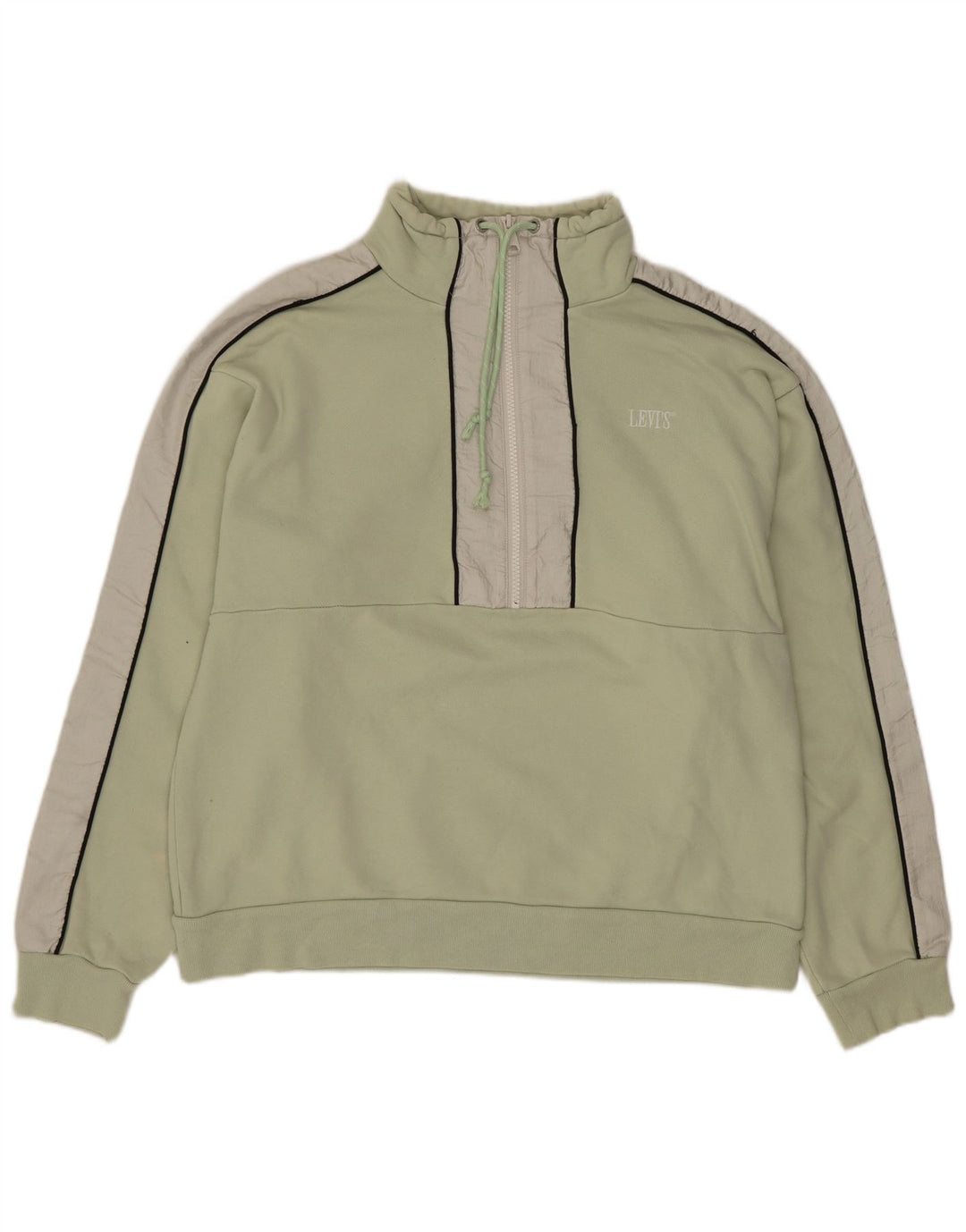 Pulover pentru femei Levi's, cu fermoar, cu gât, UK 14, verde mediu