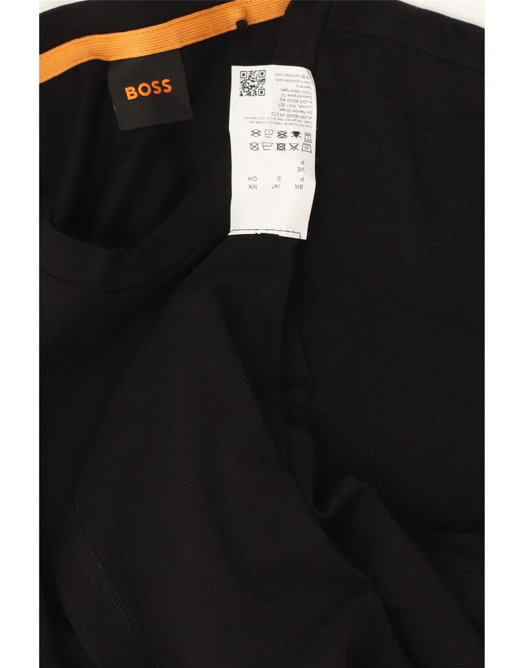 Top pentru bărbați Hugo Boss cu mânecă lungă, mic, negru, bumbac