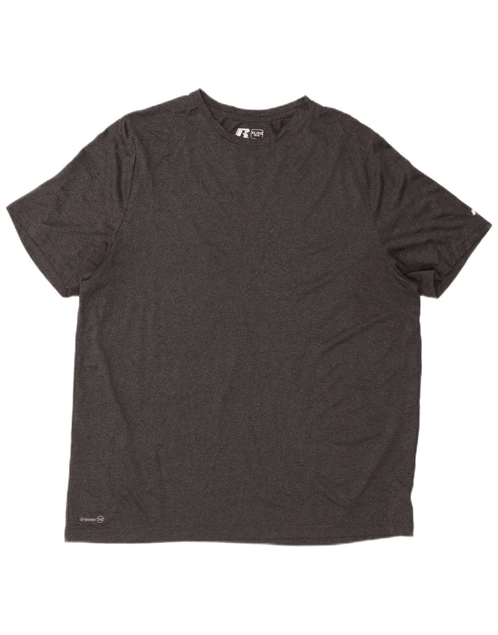 RUSSELL ATHLETIC Tricou Bărbați Dri-Power Top UK 46/48 XL Poliester Gri