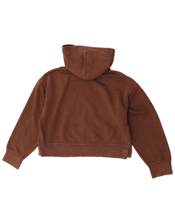 Pulover cu glugă supradimensionat pentru femei Zara UK 10 mic, maro, bumbac