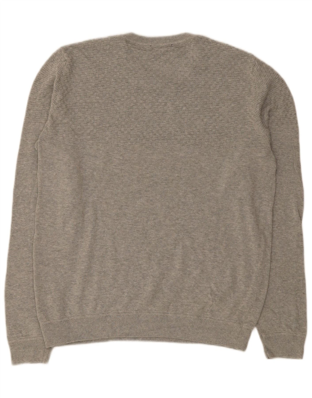 Pulover Jack & Jones pentru bărbați cu gât roșu, bumbac mare, gri