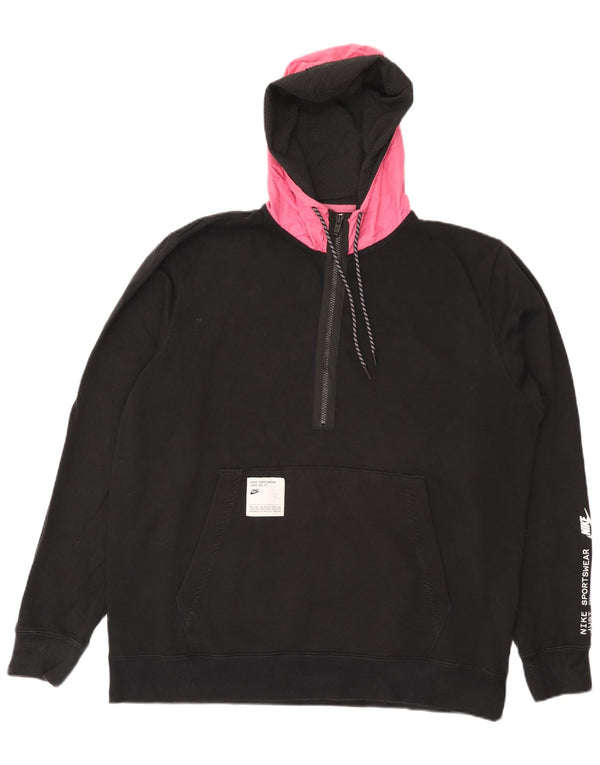 Hanoră cu glugă cu fermoar și cu grafic Nike pentru bărbați, XL, bumbac color bloc