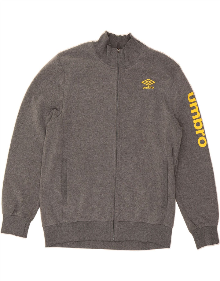 UMBRO Mens Graphic Tracksuit Top Jacket Large Grey Cotton Vintage Umbro and Second-Hand Umbro from Messina Hembry 