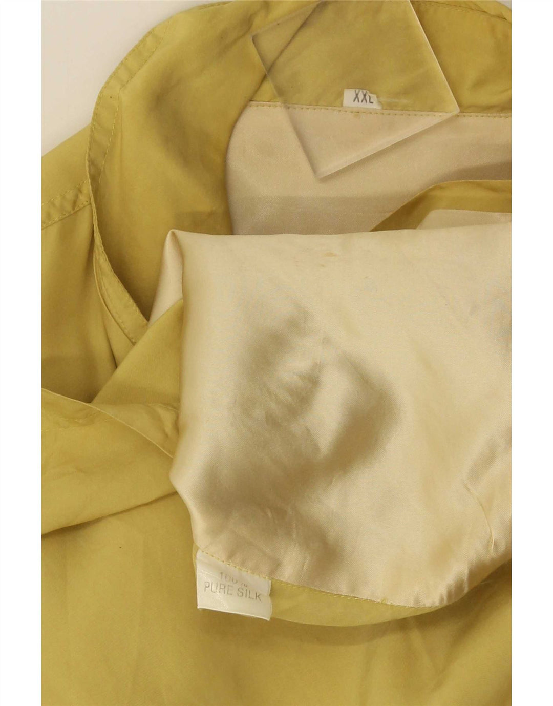 Jachetă vintage pentru bărbați, UK 44 2XL, mătase galbenă