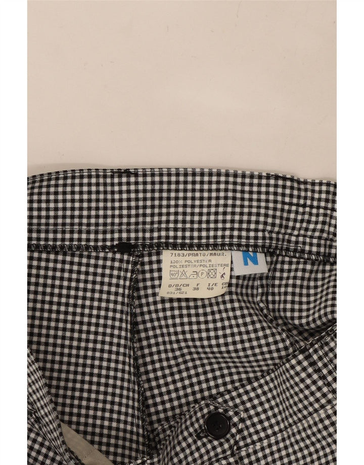 Pantaloni scurti chino cu talie înaltă pentru femei VINTAGE UK 10 Small W27 Black Gingham
