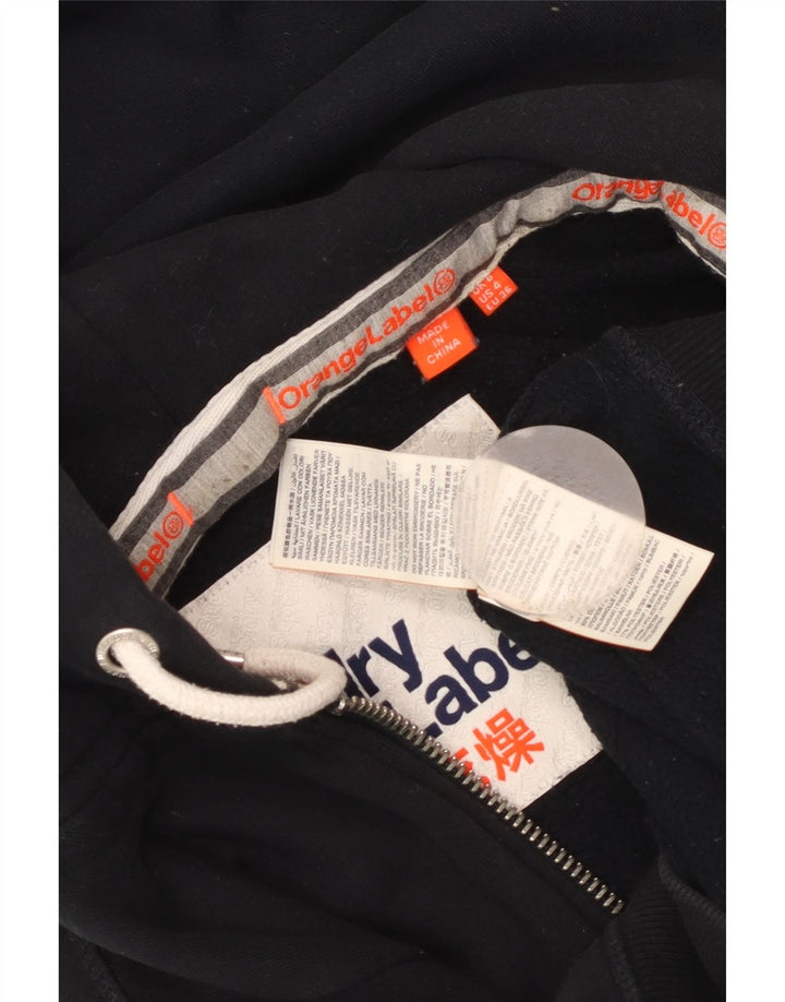 Pulover Superdry pentru femei cu fermoar, UK 8, bumbac negru