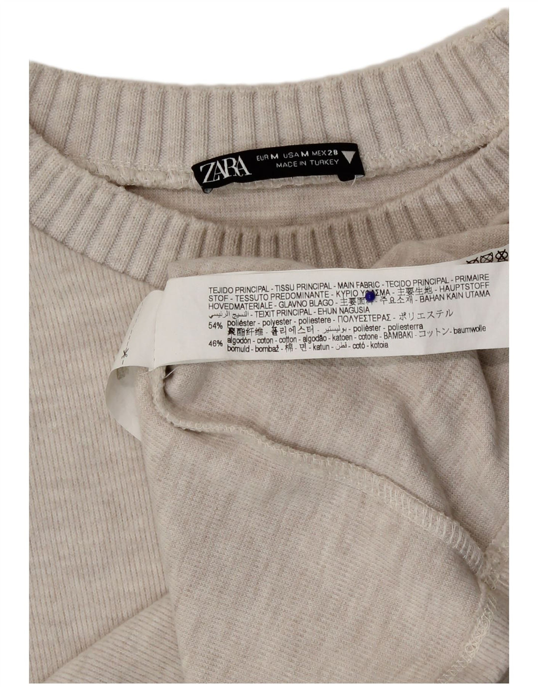 Bluză pentru femei Zara UK 14 Medium Bej Poliester