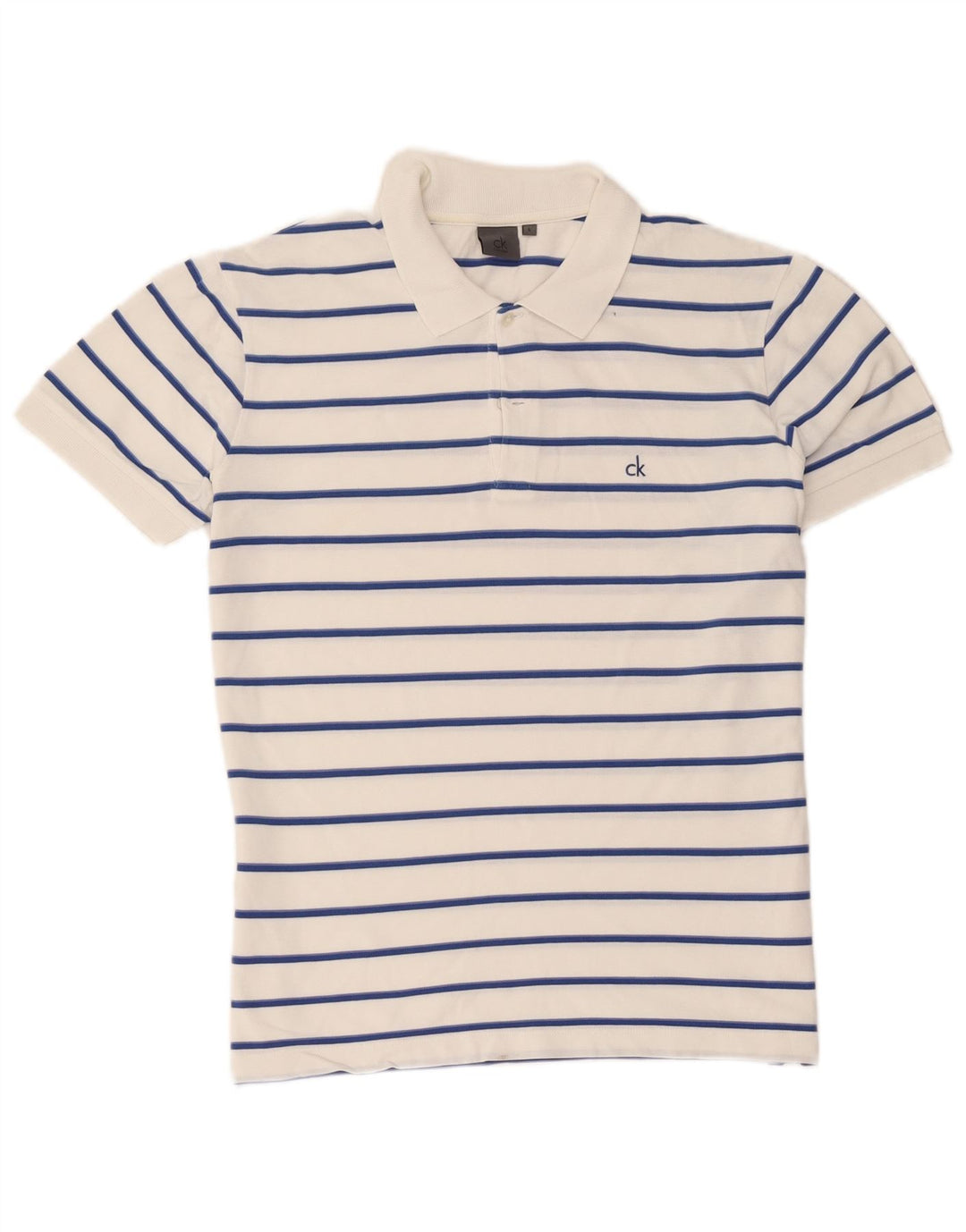 Cămașă polo Calvin Klein pentru bărbați, bumbac cu dungi albe mari