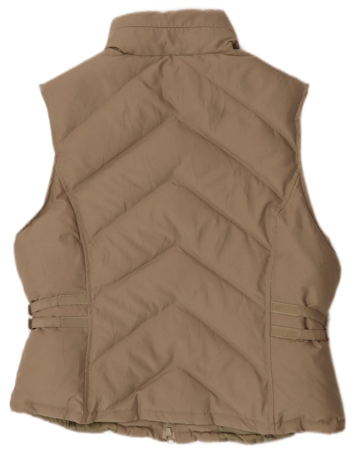 Blue Side Gilet căptușit pentru femei cu glugă UK 10 Small Beige Poliester