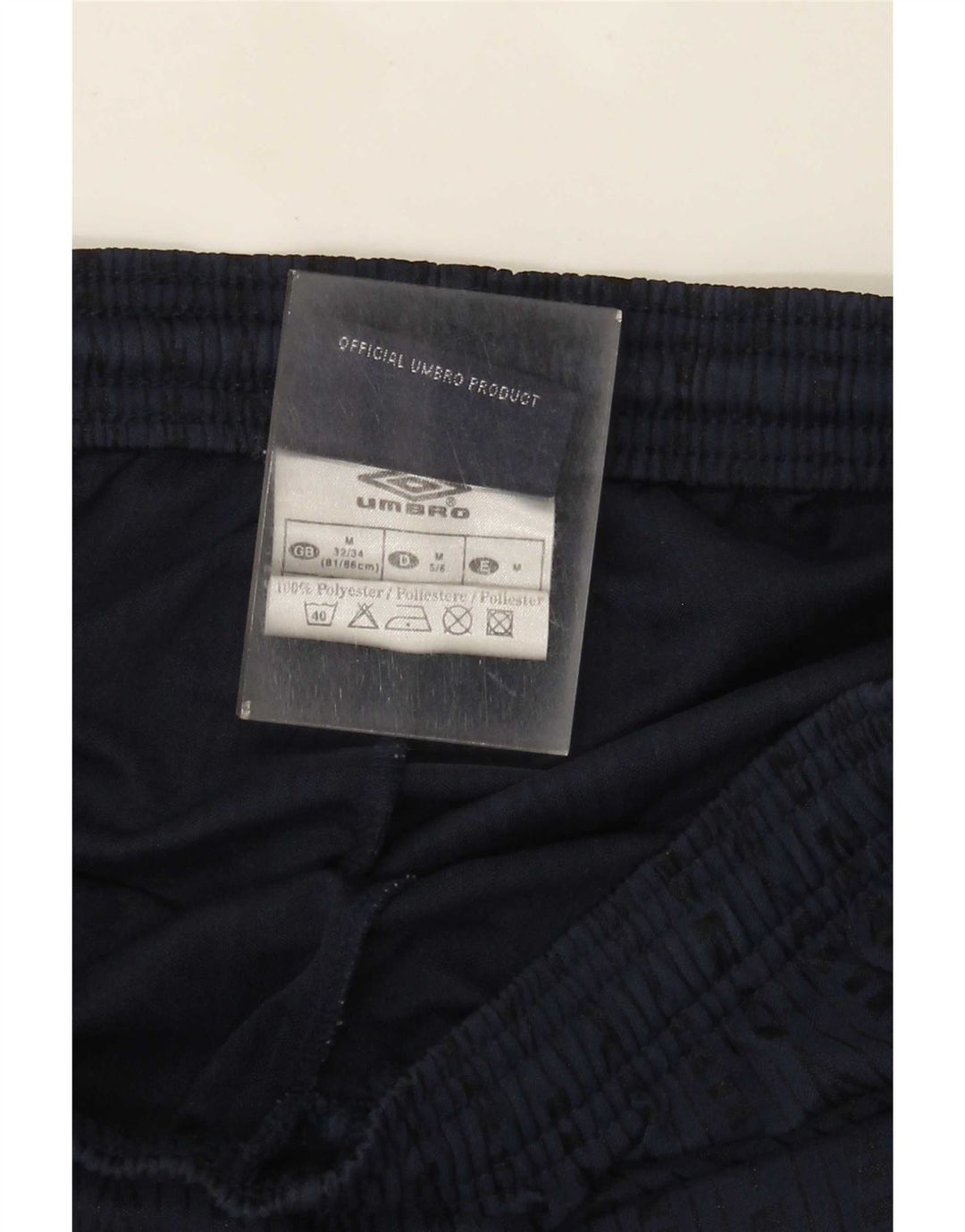 Pantaloni scurți sport grafic Umbro pentru bărbați, poliester cu dungi medii bleumarin
