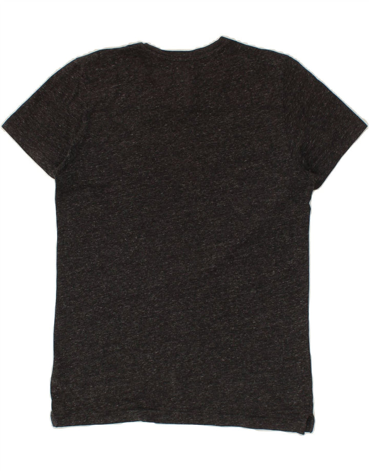ADIDAS Mens T-Shirt Top Medium Black Flecked Cotton Vintage Adidas and Second-Hand Adidas from Messina Hembry 
