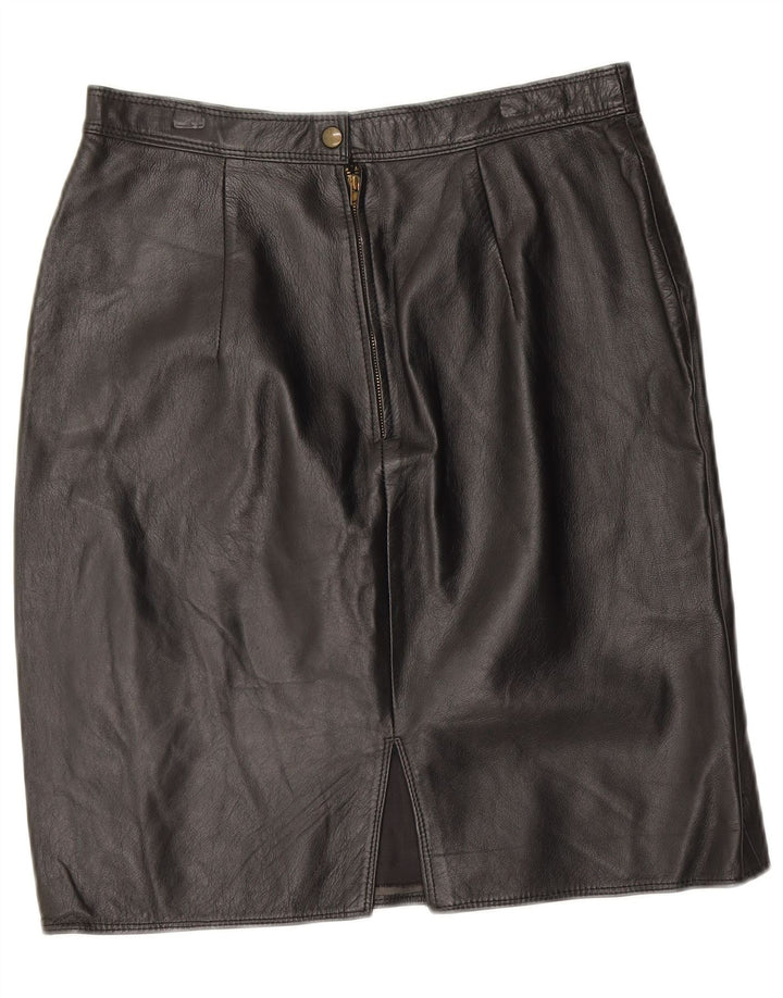 Fusta de piele pentru femei VINTAGE W30 Medium Black Leather